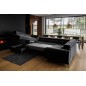 Canapé d'angle convertible LOUCA VELOURS Luxe, 7/8 places, NOIR, accoudoir droit (vu de face) Canapé d'angle convertible LOUCA VELOURS Luxe, 7/8 places, NOIR, accoudoir droit (vu de face)
