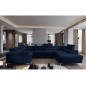 - Canapé d'angle convertible, LOUCA VELOURS Luxe, 7/8 places, bleu foncé, accoudoir gauche (vu de face) - Canapé d'angle convertible, LOUCA VELOURS Luxe, 7/8 places, bleu foncé, accoudoir gauche (vu de face)