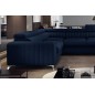 - Canapé d'angle convertible, LOUCA VELOURS Luxe, 7/8 places, bleu foncé, accoudoir gauche (vu de face) - Canapé d'angle convertible, LOUCA VELOURS Luxe, 7/8 places, bleu foncé, accoudoir gauche (vu de face)