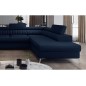 - Canapé d'angle convertible, LOUCA VELOURS Luxe, 7/8 places, bleu foncé, accoudoir gauche (vu de face) - Canapé d'angle convertible, LOUCA VELOURS Luxe, 7/8 places, bleu foncé, accoudoir gauche (vu de face)