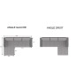 Canapé d'angle convertible en tissu luxe noir et simili cuir noir, 5 places, angle gauche (vu de face) - OTELLO Canapé d'angle convertible en tissu luxe noir et simili cuir noir, 5 places, angle gauche (vu de face) - OTELLO