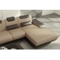 Canapé d'angle en cuir italien 5 places HANSEN, beige et chocolat, angle droit Canapé d'angle en cuir italien 5 places HANSEN, beige et chocolat, angle droit