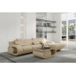 Canapé d'angle en cuir italien 5 places HANSEN, beige, angle droit Canapé d'angle en cuir italien 5 places HANSEN, beige, angle droit