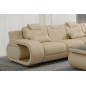 Canapé d'angle en cuir italien 5 places HANSEN, beige, angle droit Canapé d'angle en cuir italien 5 places HANSEN, beige, angle droit