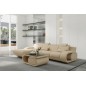 Canapé d'angle en cuir italien 5 places HANSEN, beige, angle gauche Canapé d'angle en cuir italien 5 places HANSEN, beige, angle gauche