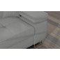 Canapé d'angle convertible - ARMEL en velours cottelé luxe 5 places, couleur gris, coffre, angle gauche (vu de face) Canapé d'angle convertible - ARMEL en velours cottelé luxe 5 places, couleur gris, coffre, angle gauche (vu de face)