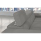 Canapé d'angle convertible ARMEL en velours cottelé luxe 5 places, couleur gris, avec coffre, angle droit (vu de face) Canapé d'angle convertible ARMEL en velours cottelé luxe 5 places, couleur gris, avec coffre, angle droit (vu de face)