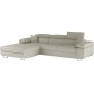 Canapé d'angle convertible - ARMEL en velours cottelé luxe 5 places, couleur beige, coffre, angle gauche (vu de face) Canapé d'angle convertible - ARMEL en velours cottelé luxe 5 places, couleur beige, coffre, angle gauche (vu de face)
