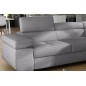 Canapé d'angle convertible en tissu luxe 5 places, ANNECY TISSU, couleur gris, angle droit Canapé d'angle convertible en tissu luxe 5 places, ANNECY TISSU, couleur gris, angle droit