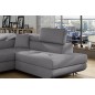 Canapé d'angle convertible en tissu luxe 5 places, ANNECY TISSU, couleur gris, angle droit Canapé d'angle convertible en tissu luxe 5 places, ANNECY TISSU, couleur gris, angle droit