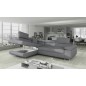 Canapé d'angle convertible - en tissu luxe 5 places, ANNECY TISSU, couleur gris, angle gauche Canapé d'angle convertible - en tissu luxe 5 places, ANNECY TISSU, couleur gris, angle gauche