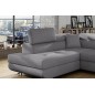 Canapé d'angle convertible - en tissu luxe 5 places, ANNECY TISSU, couleur gris, angle gauche Canapé d'angle convertible - en tissu luxe 5 places, ANNECY TISSU, couleur gris, angle gauche