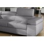 Canapé d'angle convertible - en tissu luxe 5 places, ANNECY TISSU, couleur gris, angle gauche Canapé d'angle convertible - en tissu luxe 5 places, ANNECY TISSU, couleur gris, angle gauche