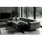 Canapé d'angle convertible - en tissu luxe 5 places, ANNECY TISSU, couleur gris foncé, angle gauche