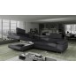 Canapé d'angle convertible - en tissu luxe 5 places, ANNECY TISSU, couleur gris foncé, angle gauche