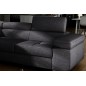 Canapé d'angle convertible - en tissu luxe 5 places, ANNECY TISSU, couleur gris foncé, angle gauche
