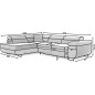 Canapé d'angle convertible - en tissu luxe 5 places, ANNECY TISSU, couleur gris foncé, angle gauche