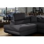 Canapé d'angle convertible - en tissu luxe 5 places, ANNECY TISSU, couleur gris foncé, angle gauche