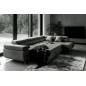 Canapé d'angle convertible en tissu luxe 5 places, ANNECY TISSU, couleur gris foncé, angle droit