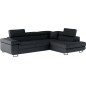 Canapé d'angle convertible en simili cuir 5 places, ANVERS SIMILI, noir, angle droit Canapé d'angle convertible en simili cuir 5 places, ANVERS SIMILI, noir, angle droit