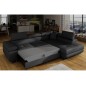 Canapé d'angle convertible en simili cuir 5 places, ANVERS SIMILI, noir, angle droit Canapé d'angle convertible en simili cuir 5 places, ANVERS SIMILI, noir, angle droit