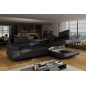 Canapé d'angle convertible en simili cuir 5 places, ANVERS SIMILI, noir, angle droit Canapé d'angle convertible en simili cuir 5 places, ANVERS SIMILI, noir, angle droit