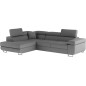 - Canapé d'angle convertible en simili cuir 5 places, ANVERS SIMILI, gris foncé, angle gauche - Canapé d'angle convertible en simili cuir 5 places, ANVERS SIMILI, gris foncé, angle gauche