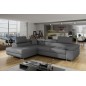 - Canapé d'angle convertible en simili cuir 5 places, ANVERS SIMILI, gris foncé, angle gauche - Canapé d'angle convertible en simili cuir 5 places, ANVERS SIMILI, gris foncé, angle gauche