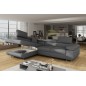- Canapé d'angle convertible en simili cuir 5 places, ANVERS SIMILI, gris foncé, angle gauche - Canapé d'angle convertible en simili cuir 5 places, ANVERS SIMILI, gris foncé, angle gauche