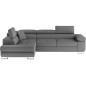 - Canapé d'angle convertible en simili cuir 5 places, ANVERS SIMILI, gris foncé, angle gauche - Canapé d'angle convertible en simili cuir 5 places, ANVERS SIMILI, gris foncé, angle gauche