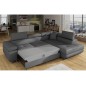 Canapé d'angle convertible en simili cuir 5 places, ANVERS SIMILI, gris foncé, angle droit Canapé d'angle convertible en simili cuir 5 places, ANVERS SIMILI, gris foncé, angle droit