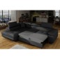 Canapé d'angle convertible en simili cuir 5 places, ANVERS SIMILI, noir, angle gauche Canapé d'angle convertible en simili cuir 5 places, ANVERS SIMILI, noir, angle gauche