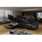 Canapé d'angle convertible en simili cuir 5 places, ANVERS SIMILI, noir, angle gauche Canapé d'angle convertible en simili cuir 5 places, ANVERS SIMILI, noir, angle gauche