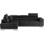 Canapé d'angle convertible en simili cuir 5 places, ANVERS SIMILI, noir, angle gauche Canapé d'angle convertible en simili cuir 5 places, ANVERS SIMILI, noir, angle gauche
