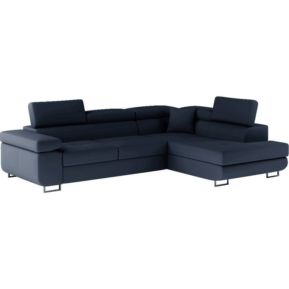 Canapé d'angle convertible en simili cuir 5 places, ANVERS SIMILI, bleu foncé, angle droit Canapé d'angle convertible en simili cuir 5 places, ANVERS SIMILI, bleu foncé, angle droit