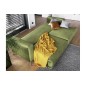 Canapé 3/4 places convertible et espace de rangement - vert - en tissu de qualité luxe, ELSA