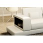 Canapé d'angle en cuir italien 6/7 places LOFT, blanc, angle droit