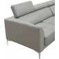 Canapé d'angle en cuir italien WILLIAM, gris clair, angle droit (vu de face), 4/5 places Canapé d'angle en cuir italien WILLIAM, gris clair, angle droit (vu de face), 4/5 places