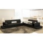 Canapé d'angle en cuir italien 6/7 places LOFT, noir, angle droit