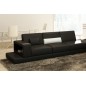 Canapé d'angle en cuir italien 6/7 places LOFT, noir, angle droit