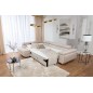 Canapé d'angle convertible - en velours luxe 5 places, avec coffre, beige, angle gauche (vu de face), ANNECY VELOURS