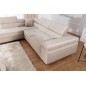 Canapé d'angle convertible - en velours luxe 5 places, avec coffre, beige, angle gauche (vu de face), ANNECY VELOURS