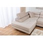 Canapé d'angle convertible - en velours luxe 5 places, avec coffre, beige, angle gauche (vu de face), ANNECY VELOURS