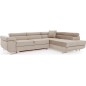 Canapé d'angle convertible en velours luxe 5 places, avec coffre, beige, angle droit (vu de face), ANNECY VELOURS