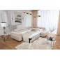 Canapé d'angle convertible en velours luxe 5 places, avec coffre, beige, angle droit (vu de face), ANNECY VELOURS