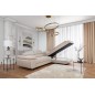 Canapé d'angle convertible en velours luxe 5 places, avec coffre, beige, angle droit (vu de face), ANNECY VELOURS