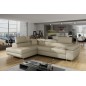 Canapé d'angle convertible en velours cotelé luxe 5 places, avec coffre, beige, angle gauche (vu de face), ANNECY VELOURS COTELE Canapé d'angle convertible en velours cotelé luxe 5 places, avec coffre, beige, angle gauche (vu de face), ANNECY VELOURS COTELE