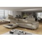 Canapé d'angle convertible en velours cotelé luxe 5 places, avec coffre, beige, angle gauche (vu de face), ANNECY VELOURS COTELE Canapé d'angle convertible en velours cotelé luxe 5 places, avec coffre, beige, angle gauche (vu de face), ANNECY VELOURS COTELE