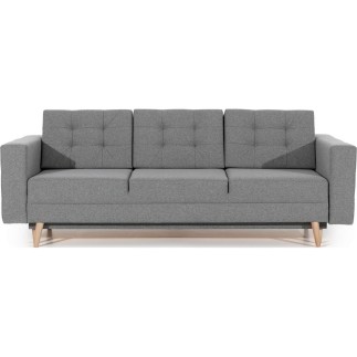Canapé 3 places convertible - en tissu de qualité gris, ASVENA - Gris clair