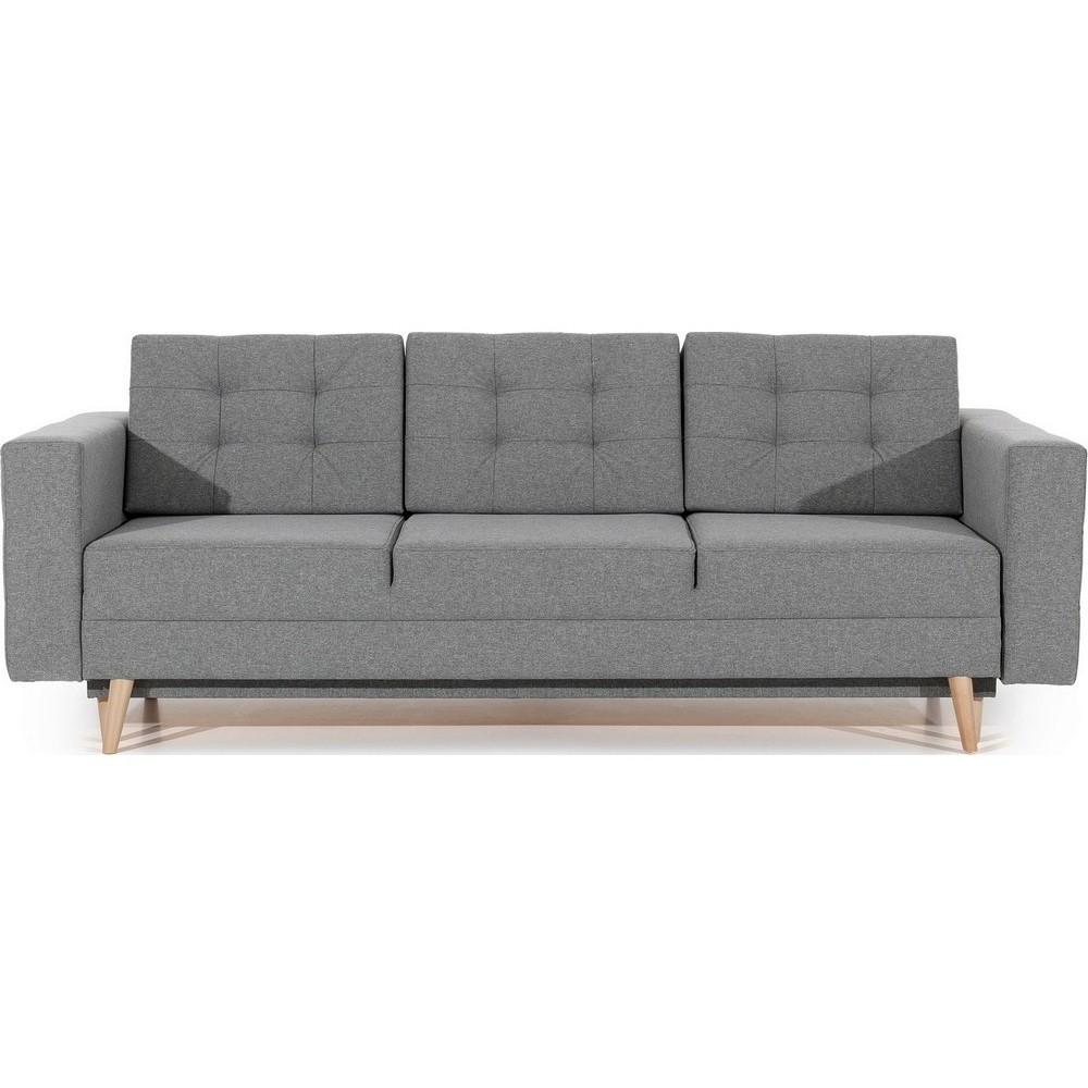 Canapé 3 places convertible - en tissu de qualité gris, ASVENA - Gris clair Canapé 3 places convertible - en tissu de qualité gris, ASVENA - Gris clair